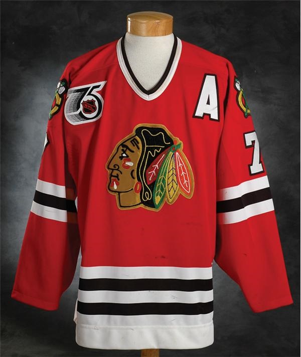 1991-92 Chris Chelios Game Worn Blackhawks Jersey