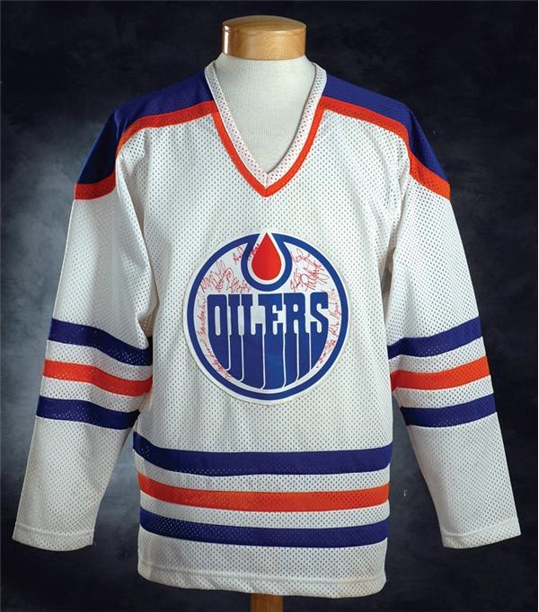 1986-87 Edmonton Oilers Team Signed Worn Jersey