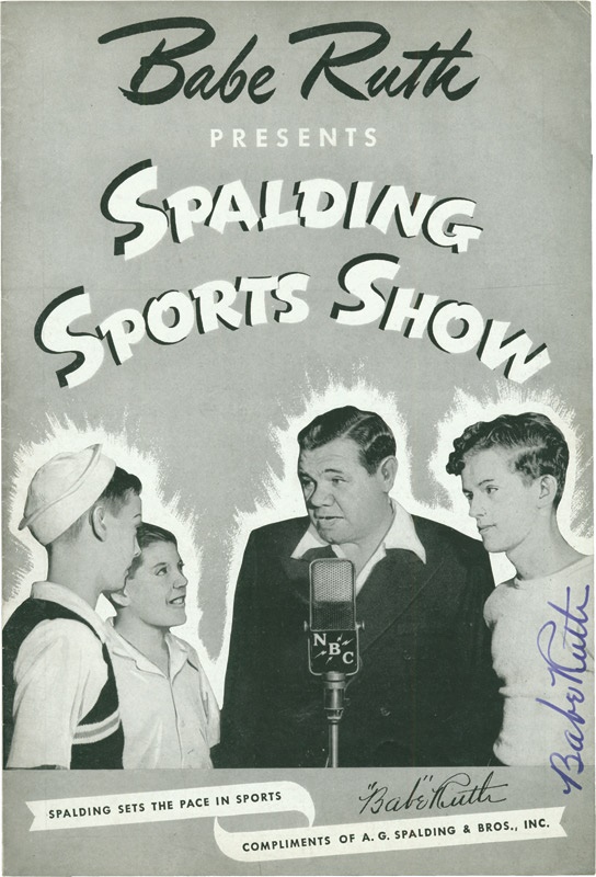 - 1944 Babe Ruth Signed &quot;Spalding Sports Show&quot; Booklet