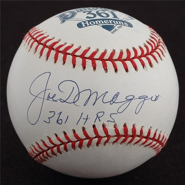 - Joe DiMaggio Single Signed 361 HR Baseball PSA 10 GEM MINT