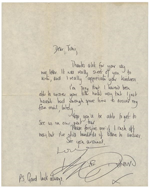 - 1966 Keith Richards Handwritten and Signed Letter
