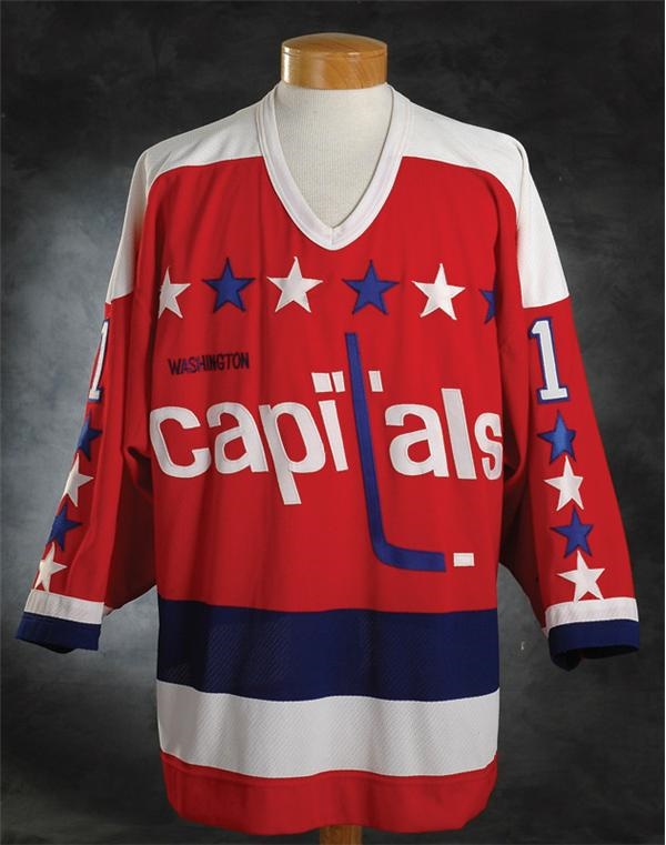 - 1990 Mike Liut Washington Capitals Game Used Jersey