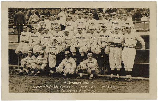 Ernie Davis - 1912 Boston Red Sox American League Champions Real Photo Postcard