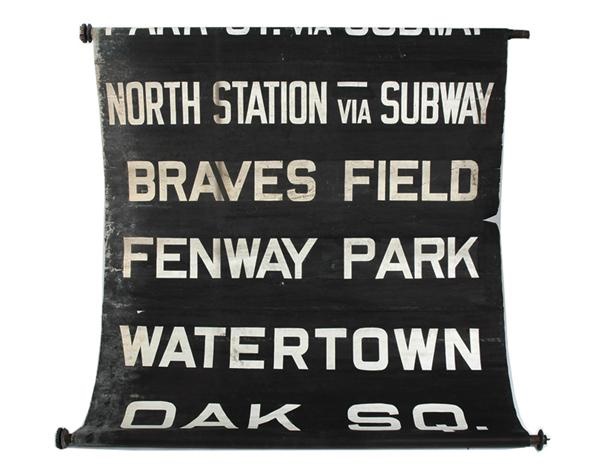 Stadium Artifacts - Boston Braves Trolley Car Sign