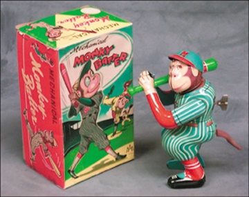 - 1950's Japanese Monkey Batter Windup in Original Box