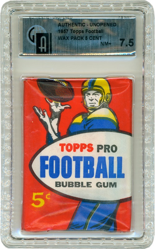 Unopened Material - 1957 Topps Football Wax Pack GAI 7.5 NM+