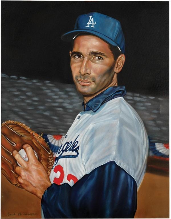 The Samantha Wendell Original Art Collection - &quot;L.A.'s Sandy&quot; (Sandy Koufax) Original Painting By Samantha Wendell
