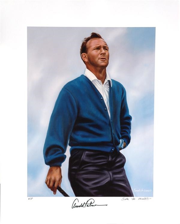 &quot;Arnie&quot; (Arnold Palmer) Digital Print By Samantha Wendell Signed by Athlete and Artist 1/40