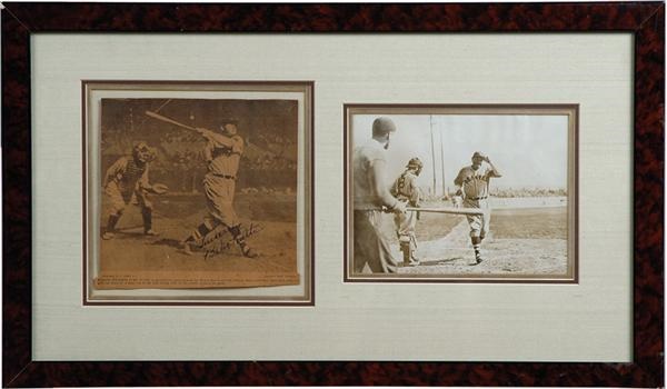 Babe Ruth - 1935 Babe Ruth Autographed Photo Display (15x26&quot;)