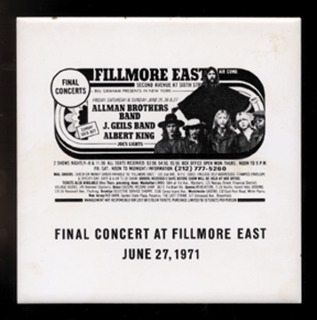 Concerts - Fillmore East Final Concert/Allman Brothers Tile(6x6")