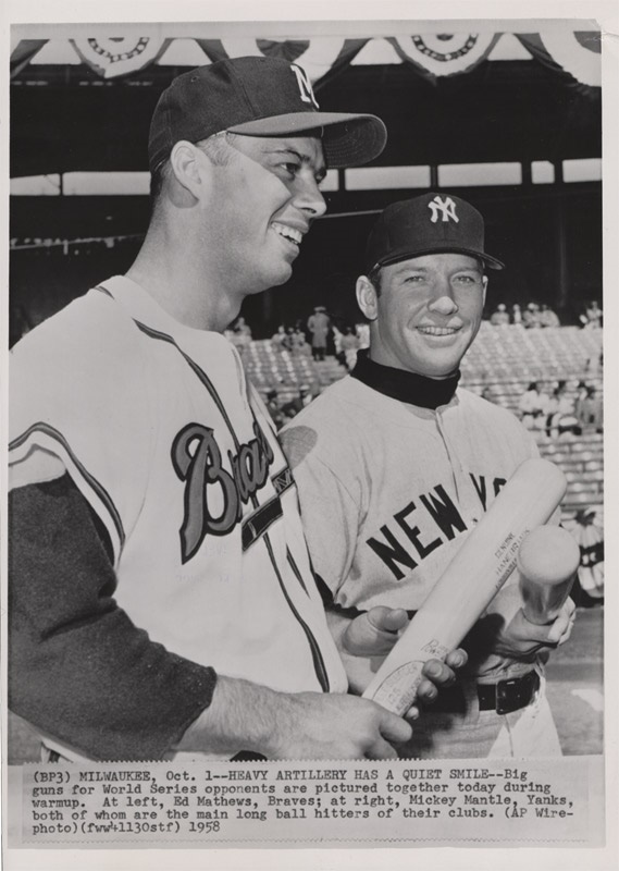 Maris and Mantle - Eddie Mathews and Mickey Mantle in 1958 World Series