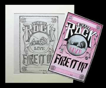 - 1994 Kid Rock "Fire It Up Tour" Original Marker Concept Art (2)
