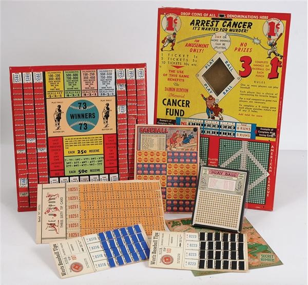 - Large Collection of Baseball Punchboards Gambling Devices and Betting Sheets (75+)