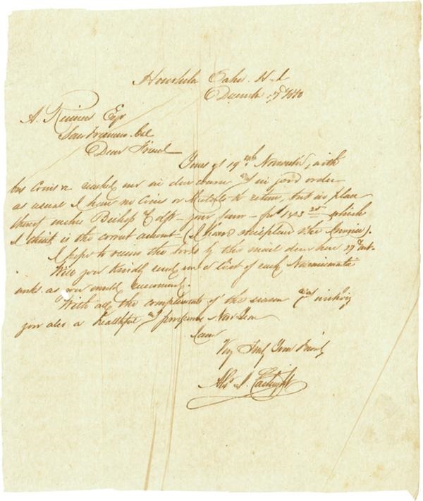 - 1880 Alexander Cartwright Letter