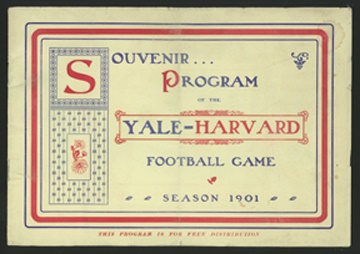 Football - 1901 Harvard vs. Yale Football Program