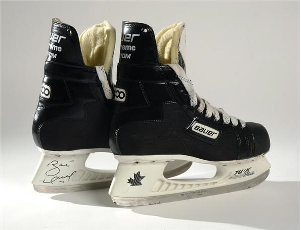 Hockey Equipment - Brett Hull Game Used &amp; Signed Skates