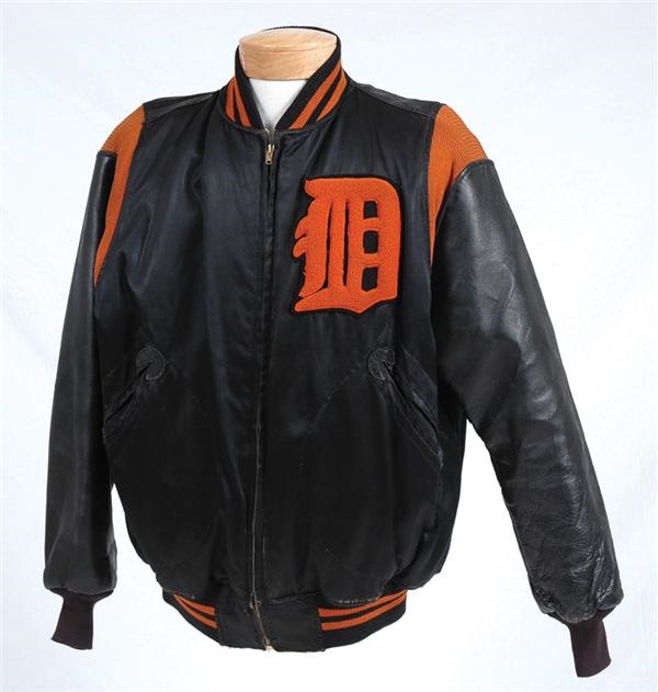 Baseball Equipment - 1951 Detroit Tigers Leather and Satin Jacket Worn by Dick Bartell