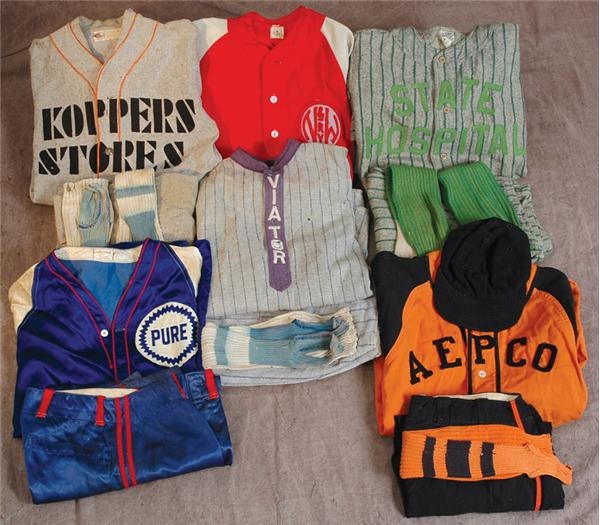 Baseball Equipment - Collection of Vintage Baseball Uniforms and Jerseys (6)