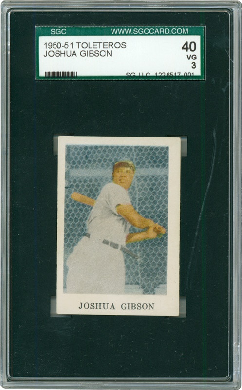 Very Rare 1950-51 Joshua Gibson Toleteros SGC 40 VG3