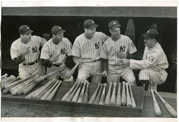 Memorabilia - 1939 Yankee Photograph of All Five Players Named "Joe"