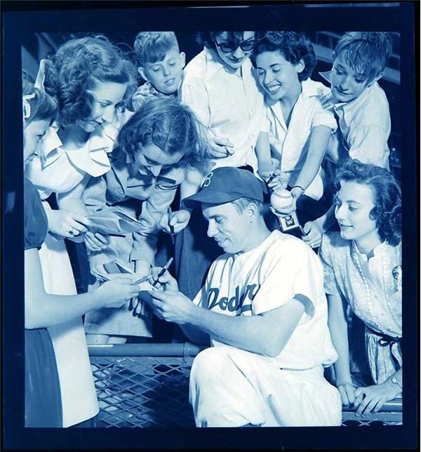 Memorabilia - Pee Wee Reese Signs Autographs for Fans Negative by Ozzie Sweet.