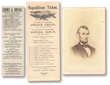 - 1860 & 1864 Abraham Lincoln Original Campaign Broadsides