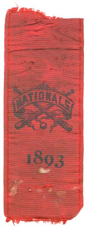 Memorabilia - 1893 Washington Nationals Baseball Ribbon