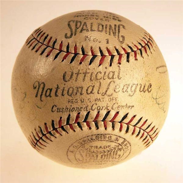 Autographs - 1930 World Series Game Used Baseball - Jesse Haines Estate