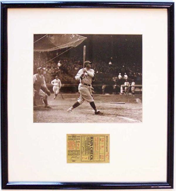 1932 World Series Game 2 Ticket Stub Framed Display