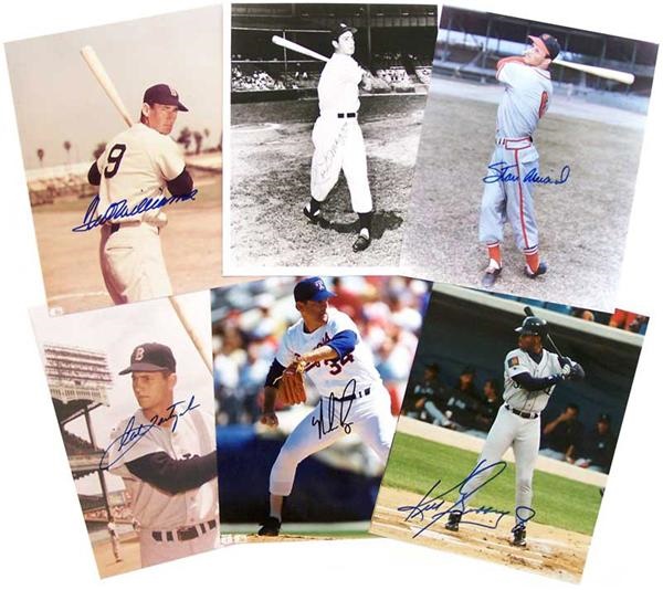 Autographs - Baseball Hall of Famer and Stars Signed Photos with Williams &amp; DiMaggio (6)