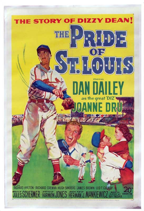 1952 The Pride of St. Louis One Sheet Movie Poster