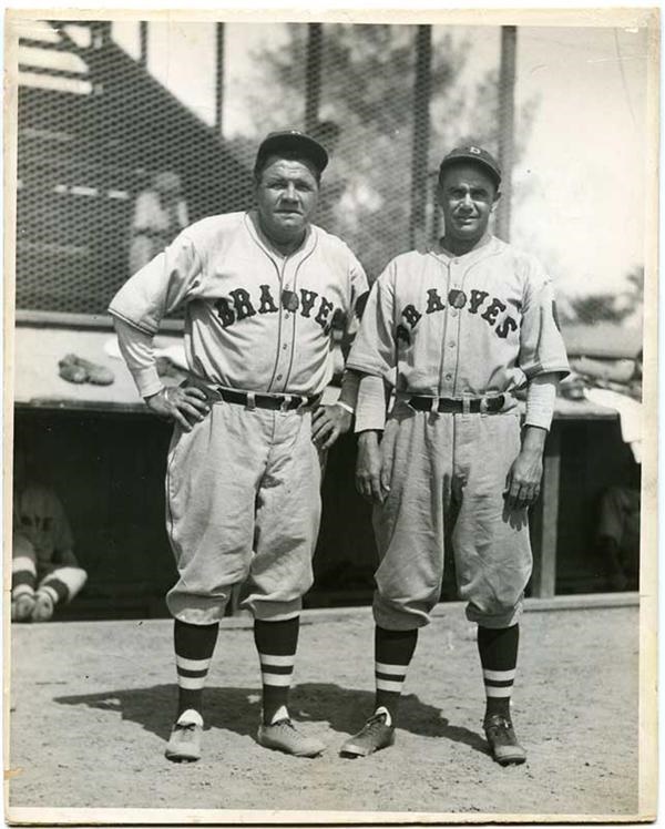 - 1935 Babe Ruth Braves Baseball 8 x 10" Photograph