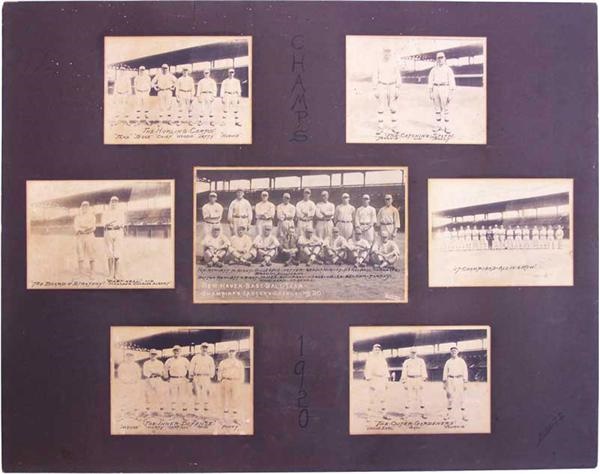 Memorabilia - 1920 New Haven Baseball Team Photographic Display with Chief Bender