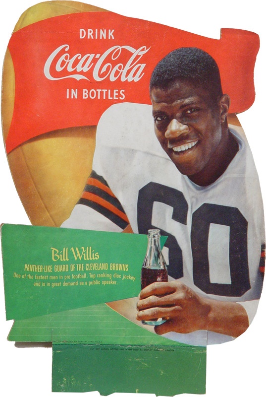 - 1953 Cleveland Browns Coca Cola Cardboard Ad Displays (2)