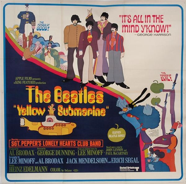 Rock And Pop Culture - The Beatles Yellow Submarine Six-Sheet Movie Poster (81x79”)