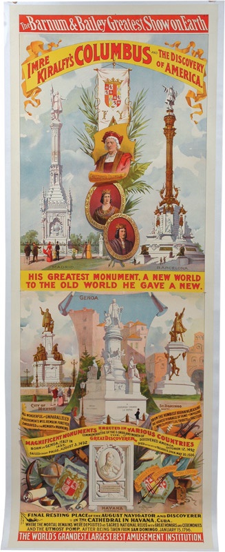 Rock And Pop Culture - Barnum and Bailey 1893 Columbian Exposition Poster