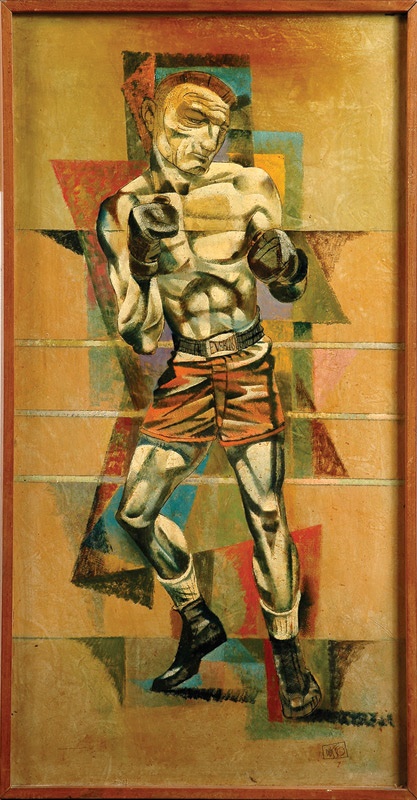 Ernie Davis - Quartet of Sports Paintings from Lefty O'Doul's Restaurant by Leo Dusso (1918-1991)
