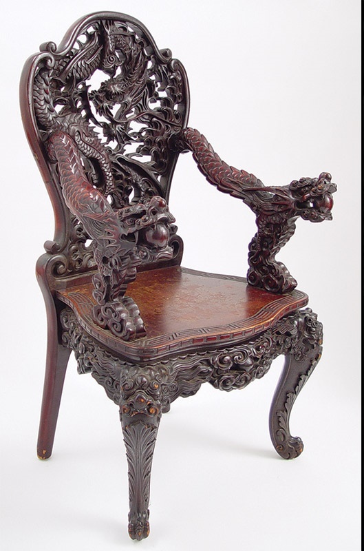 19th Century Oriental Dragon Chair