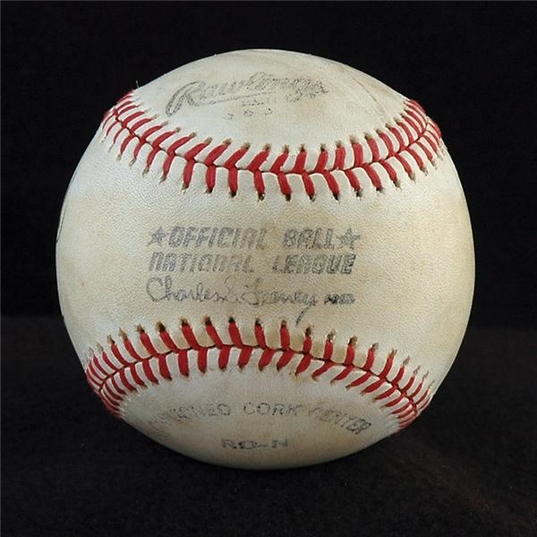 Historical Baseballs - Lou Brock 893rd Stolen Base Game Used Ball