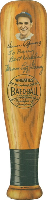 1938 Lefty Gomez Wheaties Bat-O-Ball