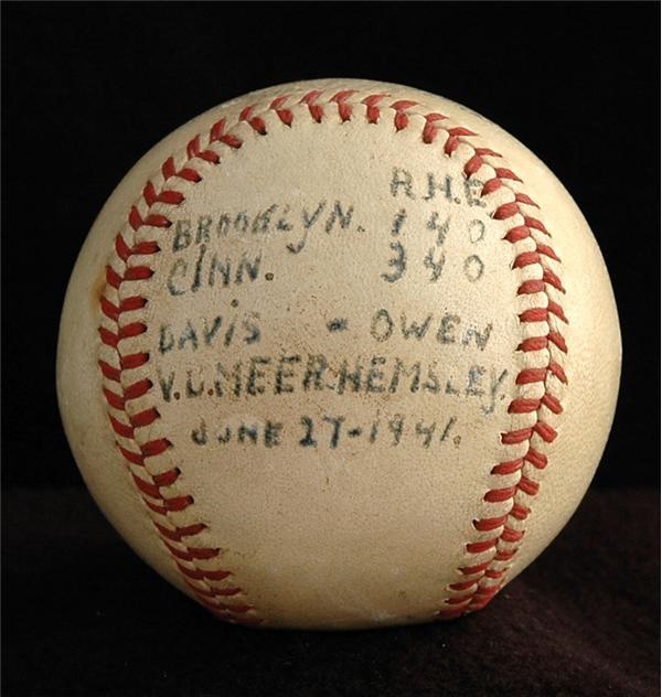 Historical Baseballs - Johnny VanderMeer Game Used Victory Baseball
