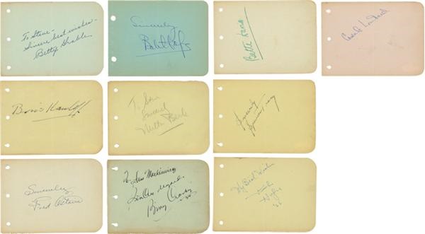 Collection of Vintage Celebrity Autographs Including Boris Karloff