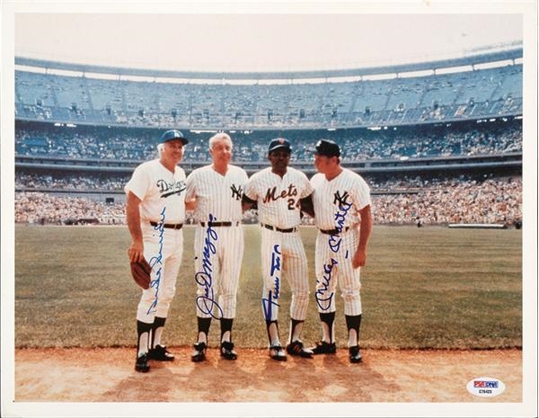 Willie, Mickey, The Duke and DiMaggio Signed Photo (11x14")
