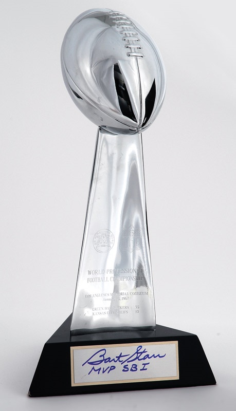Football - Super Bowl Trophy Signed by Bart Star