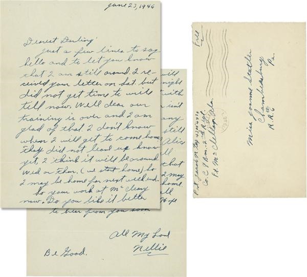 - 1946 Nellie Fox Signed Handwritten Letter