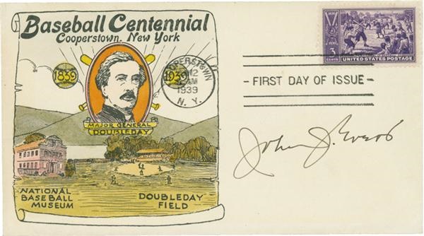 - 1939 Johnny Evers Signed First Day Cover