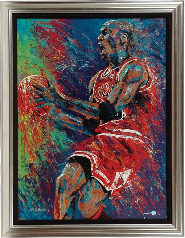 Basketball - Limited Edition Autographed Michael Jordan Print (Framed)