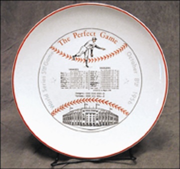 NY Yankees, Giants & Mets - 1956 Don Larsen Perfect Game Commemorative Plate (10" diam.)