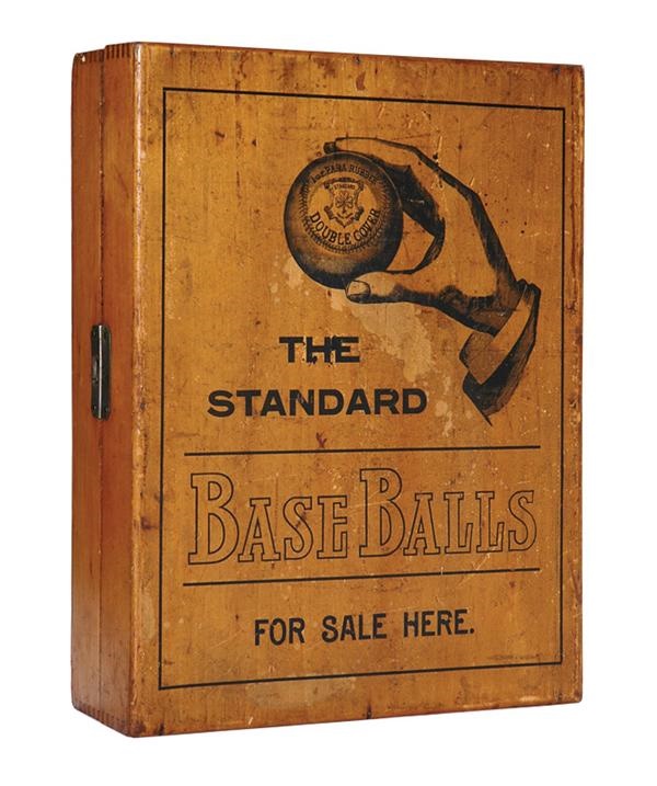 The Charlie Sheen Collection - 1880s Standard Base Balls Wooden Counter Display Box