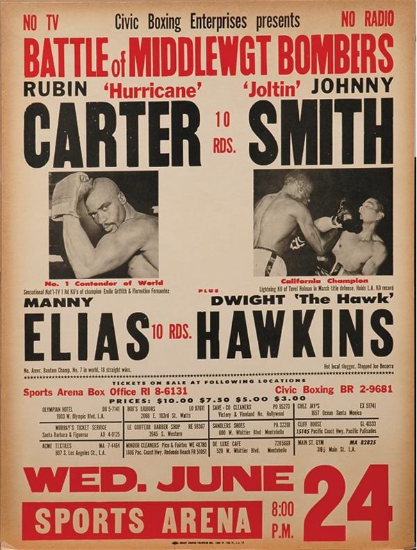 Muhammad Ali & Boxing - Find of 1964 Rubin "Hurricane" Carter Site Posters (5)